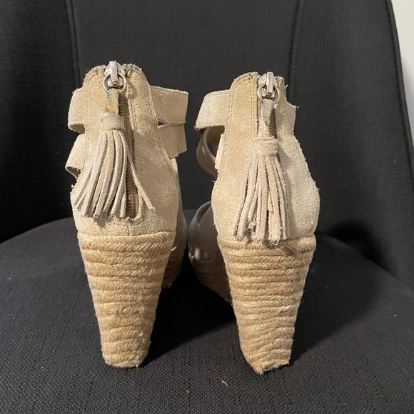 DV by Dolce Vita Toni espadrille wedges tan suede size 8 - Picture 3 of 4